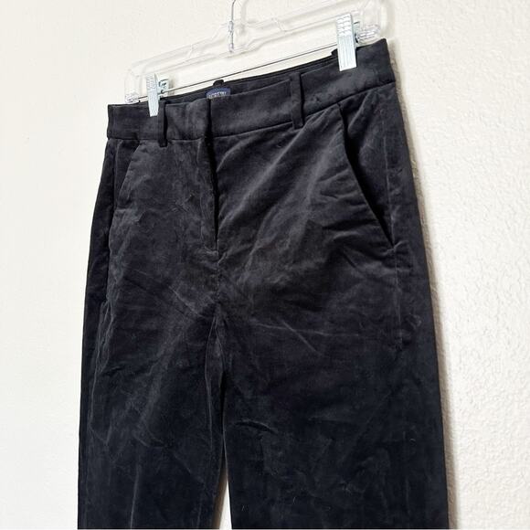 J. Crew Factory Pants Womens Tall Velvet Kallie Straight Leg Black Size 6T - Picture 2 of 7